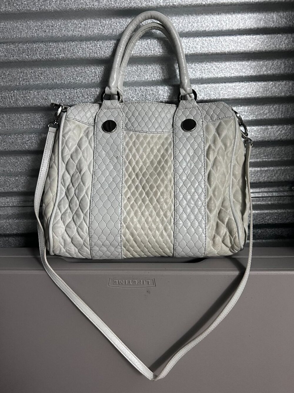 Jill Stuart Lamb Skin Quilted Leather Bag